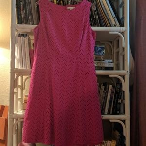 Hot Pink Eyelet Dress